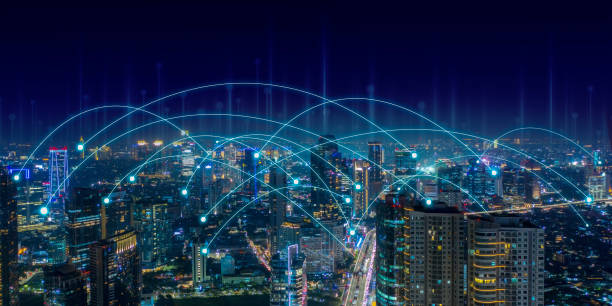 istock Smart city and communication network in Asia city 1481120820