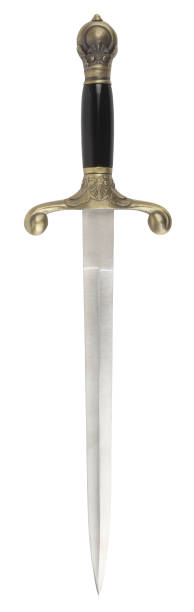 istock Ancient short sword dagger old knife isolated on white background. Aged weapon concept 1481123038