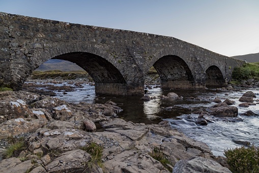 The old stone bridge in Sligachan on the Isle of Skye, Scotland