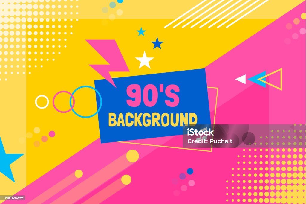 90s Style Background Stock Illustration - Download Image Now - 1980,  1980-1989, 1990 - iStock