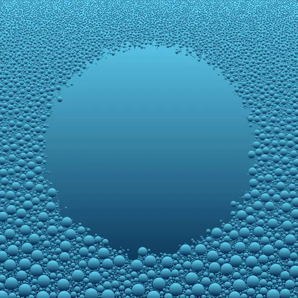 Vector illustration of Drops on glass surface. Surrounding and filling area completely around copy space