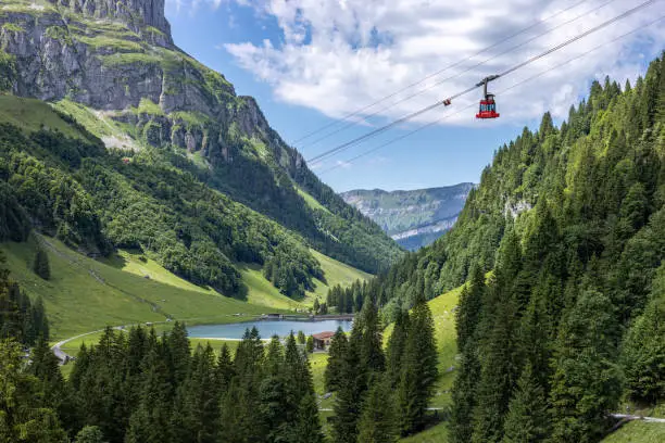 Glattalp Luftseilbahn im Muotathal Schweiz