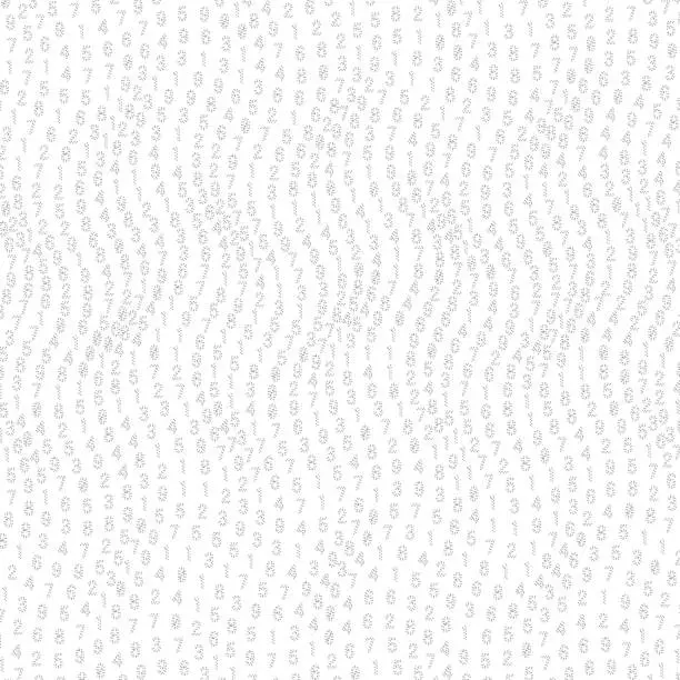 Vector illustration of Wave pattern of random digits outlines.