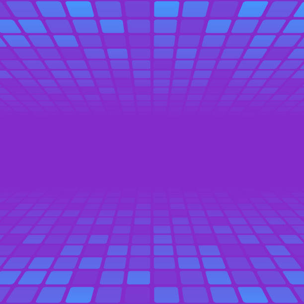 mozaika z kwadratami i niebieskim gradientem - modne tło 3d - pink backgrounds lighting equipment disco stock illustrations
