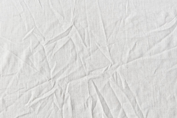 istock Natural crumpled white linen textile. 1481129417