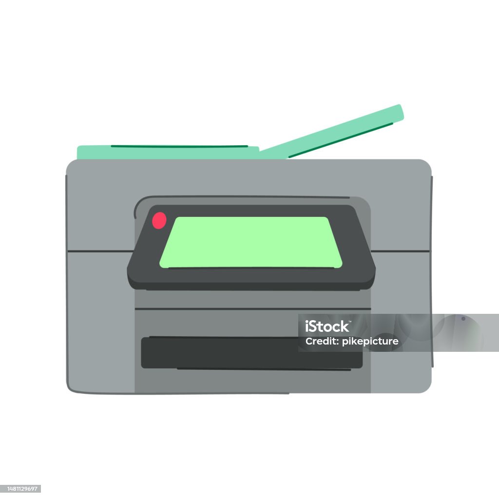 Computer Printer Scanner Cartoon Scanner Printer Paper Cartoon Vector Illustration Stock Illustration ...