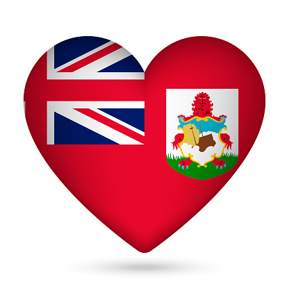 Bermuda flag in heart shape. Vector illustration.