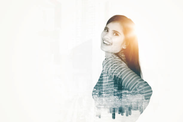 istock Happy businesswoman on white background 1481133935