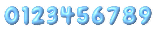 istock Set of pink 3D numbers icons. Cute metallic cartoon math font with shiny bright highlights. 3d realistic vector design element. 1481136131