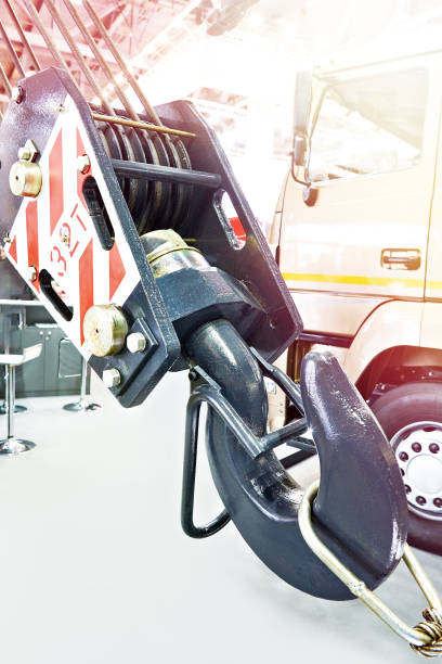 istock Heavy crane hook on a truck 1481136768