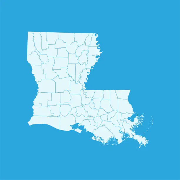 Vector illustration of Louisiana map