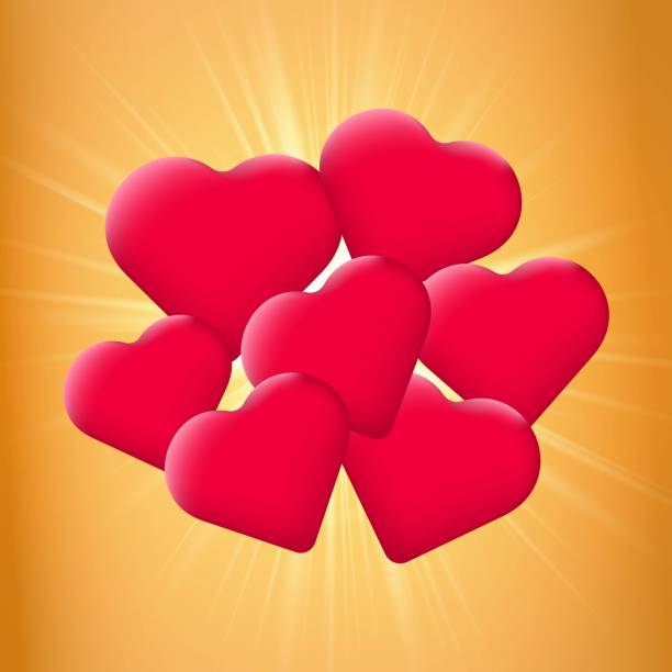 istock Pink hearts on a sparkling background. Cute bright congratulatory card with hearts for a birthday, wedding invitation or other holiday. Vector illustration. 1481137758