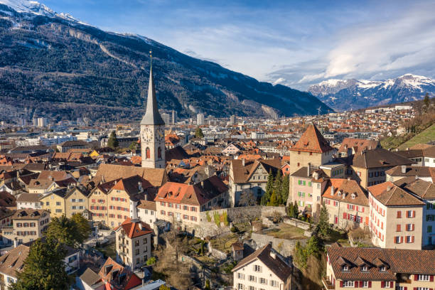 chur_aerial - chur zdjęcia i obrazy z banku zdjęć