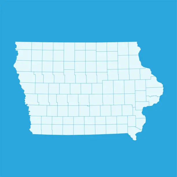 Vector illustration of Iowa map