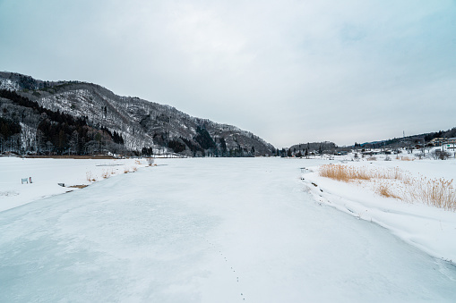 Winter scene in Nagano prefecture, Japan