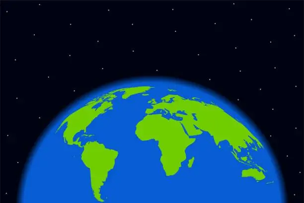 Vector illustration of Vector earth template on space background. Eco clean planet concept. Can be used like logo, icon, symbol for your ideas