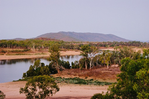 Dusk and the river in the Burdekin Region, North Queensland