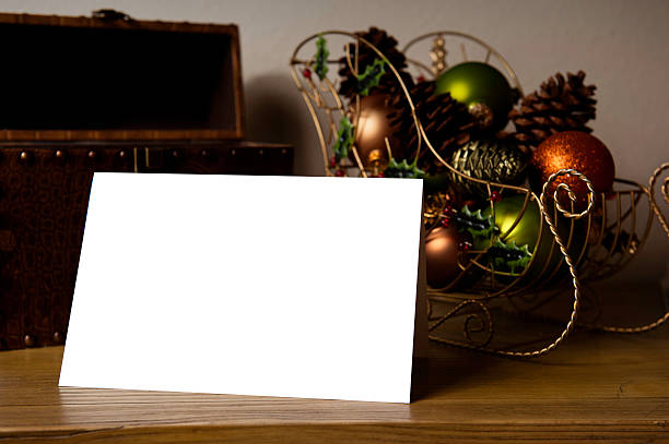 istock Blank Greeting Card with Holiday Decorations 148115603