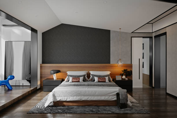 istock 3D Render of bedroom in luxury hotel 1481160473