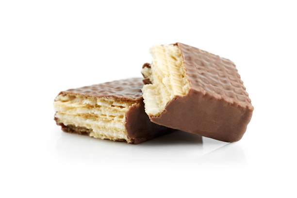 istock Chocolate wafer on white background. Milk chocolate. Dessert. 1481160644