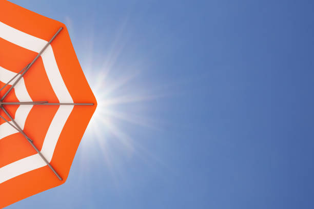istock Sunshade against blue sky in daylight 1481163908