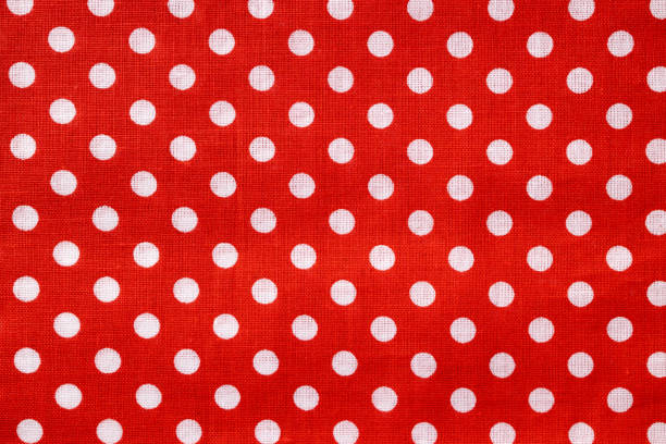 istock Red and white polka dot cotton texture, fabric textile background 1481165034