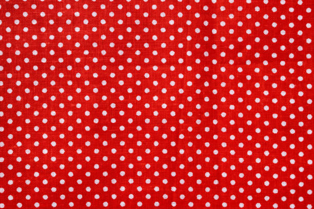 istock Red and white polka dot cotton texture, fabric textile background 1481165057