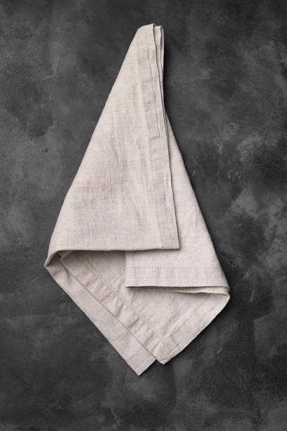 istock Linen textile tablecloth fabric on gray concrete background 1481165074
