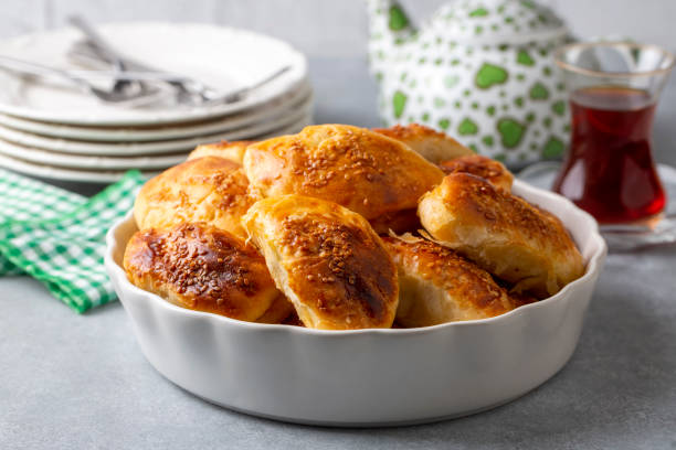 istock Turkish cuisine; Handmade Cheese Pastry (Turkish name; peynirli pogaca) 1481165732