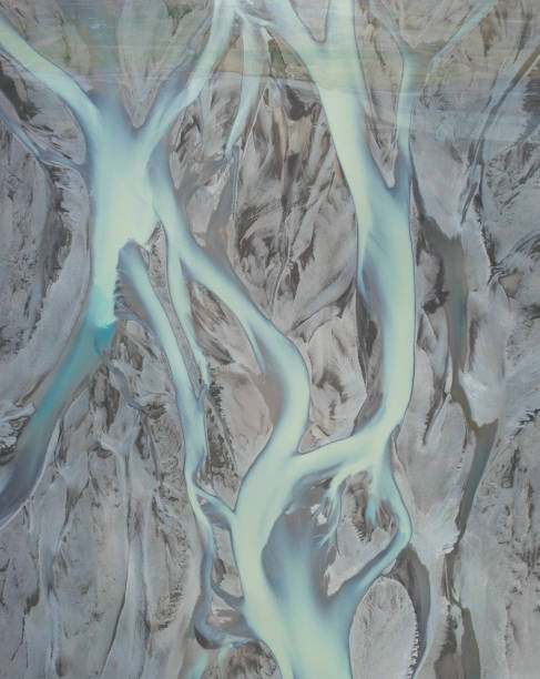 istock Iceland glacial rivers aerial view. 1481166940