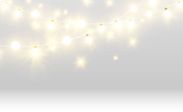 istock Christmas bright, beautiful lights, design elements. Glowing lights for design of Xmas greeting cards. Garlands, light Christmas decorations. 1481171178