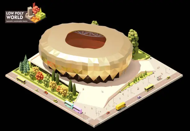 Vector illustration of Vector isometric stadium building