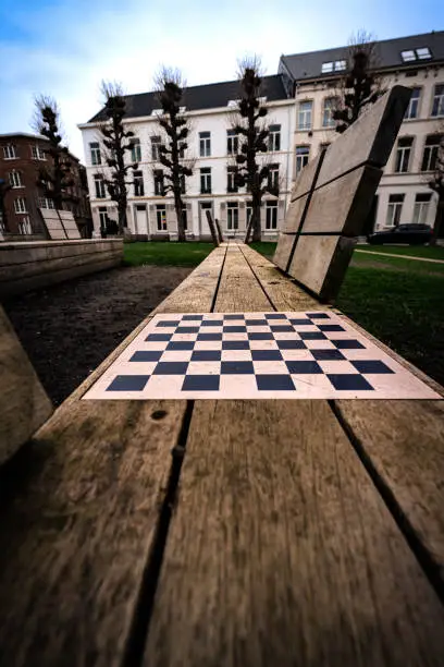 Chessgame in a park in Leuven