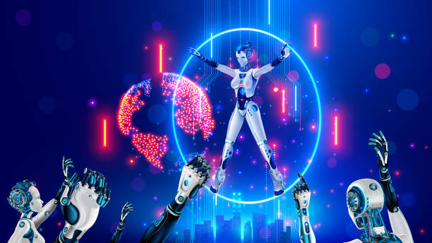 istock The robot revolution. Rise of machines with AI. Artificial intelligence war with humans. Robots or cyborgs captures Earth. Sci-fi conceptual illustration of technological apocalypse. Dangerous AI. 1481177381