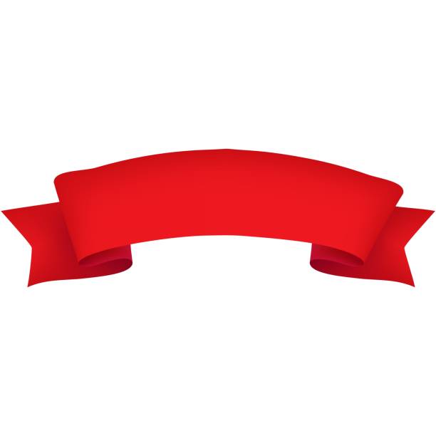 istock Ribbon banner vector icon. Red blank tape. Vintage label, sale badge template isolated on white background 1481178403
