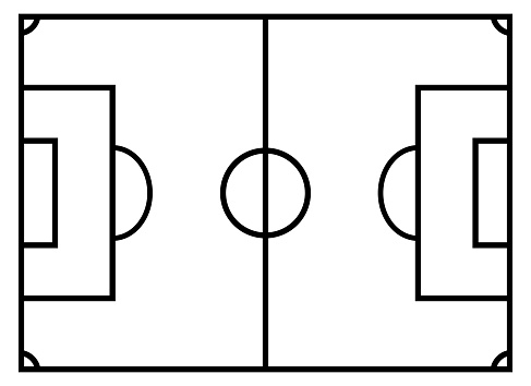 Football pitch isolated vector illustration.