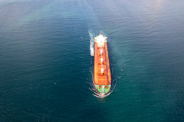 istock Aerial view of a heavy loaded container cargo vessel 1481180917