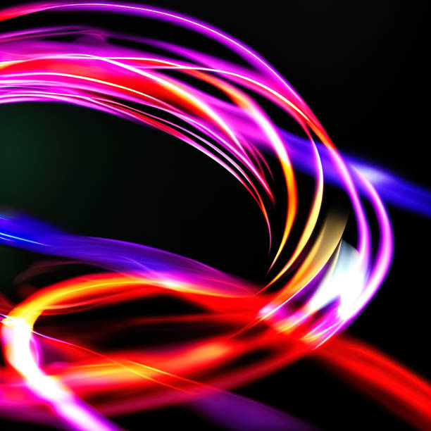 istock Glowing energy lines. Lightly blurred background with neon information threads. Illustration on the theme of high technologies in the future. 1481181295