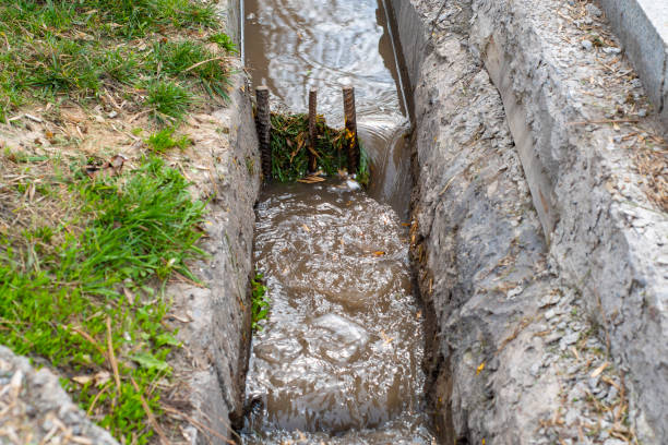 istock Old concrete ditches with water. 1481181365