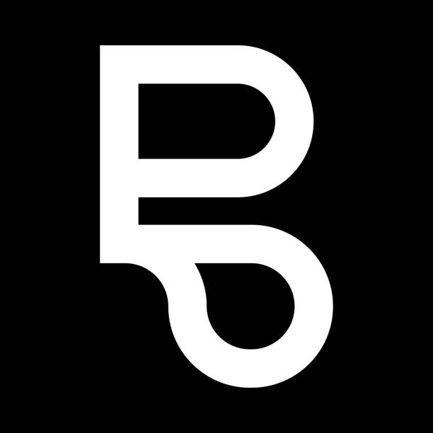 минимальный логотип b. иконка буквы b на роскошном фоне. идея логотипа основана на инициалах монограммы br. символ профессиональной эстрадно� - rb stock illustrations