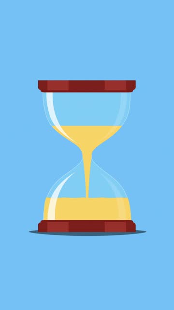 Hourglass, Sand Timer, Or Sand Clock Measuring Time And Turning Upside Down Animation.