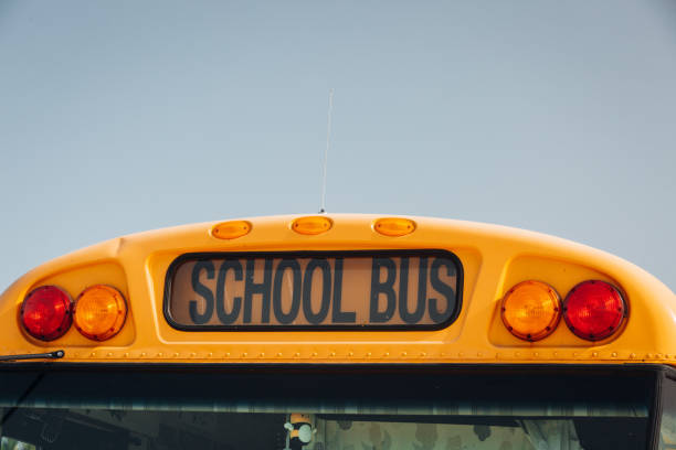 istock School bus logo at the roof 1481186569