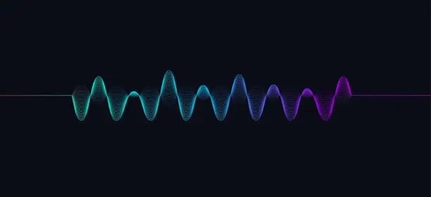 Vector illustration of abstract sound wave gradient line motion pattern background
