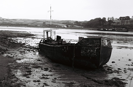 An abandoned shipwreck on the Devon coast, 35mm