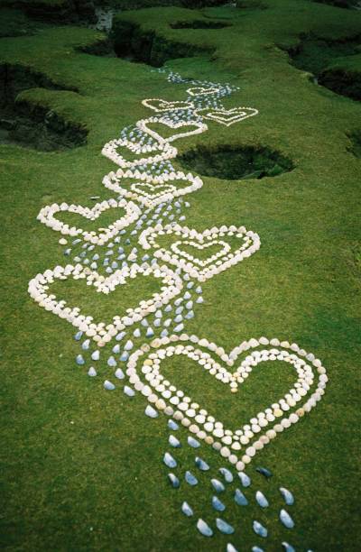 Hearts made of shells on a beach 35mm