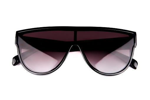 A pair of black sunglasses isolated on a white background, clipping path is included