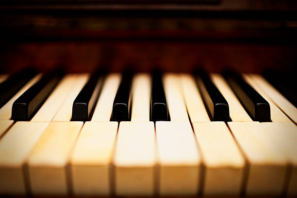 Dreamy piano keys Close-up of the real ivory and ebony keys of a German-made walnut-veneered 150-year-old instrument. Camera: Canon EOS 1Ds Mark III with the famous 35mm f/1.4 L lens for dreamy out-of-focus areas. piano key stock pictures, royalty-free photos & images