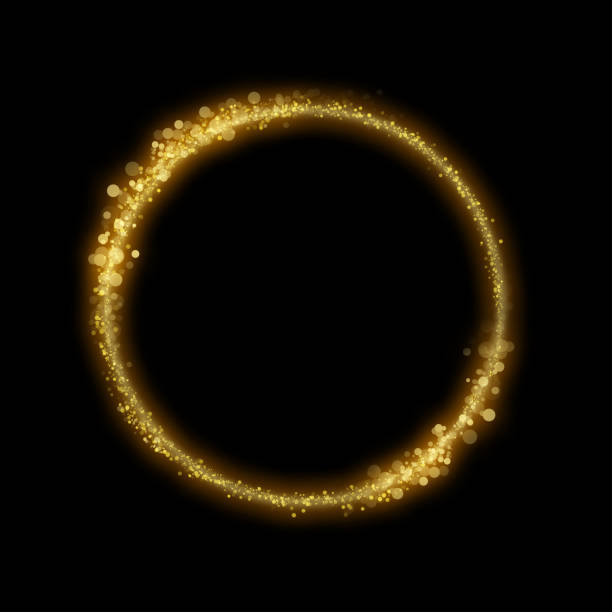 istock Gold sparkles and glitter on black background. 1481191987