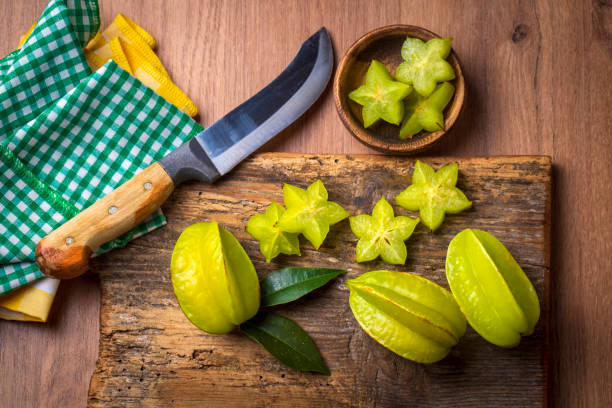 istock Organic carambola asian fruit, star fruit. 1481193595