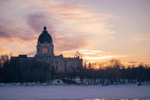 istock Saskatchewan Legislature Building at Wascana Park in Spring at Sunset 1481193804